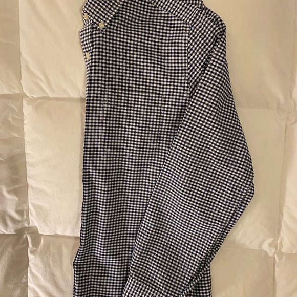 Men's GAP Navy Checkered Button Down Shirt - Picture 10 of 16